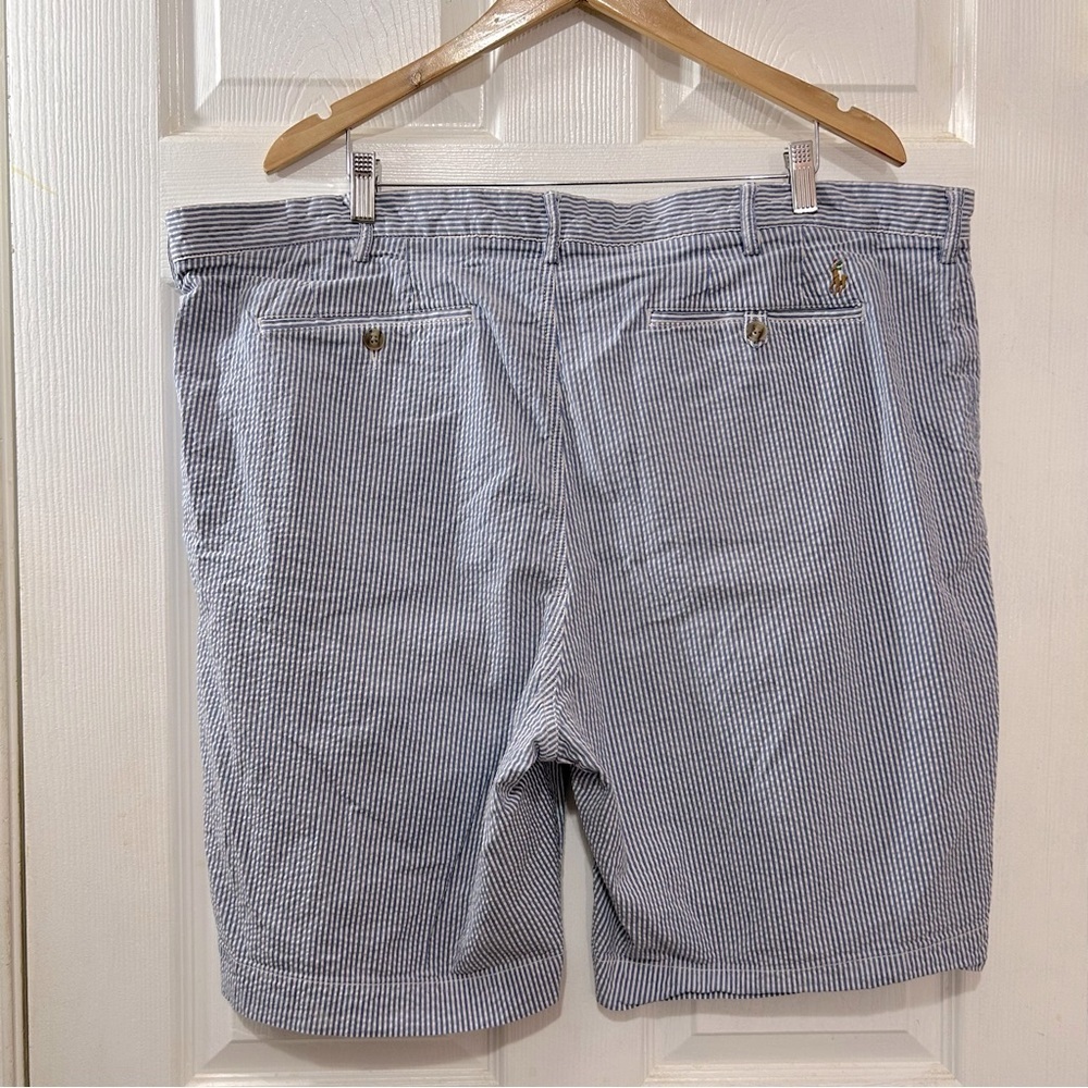 POLO Ralph Lauren Men's Seersucker Shorts Blue White Striped Size 44T - Picture 8 of 8